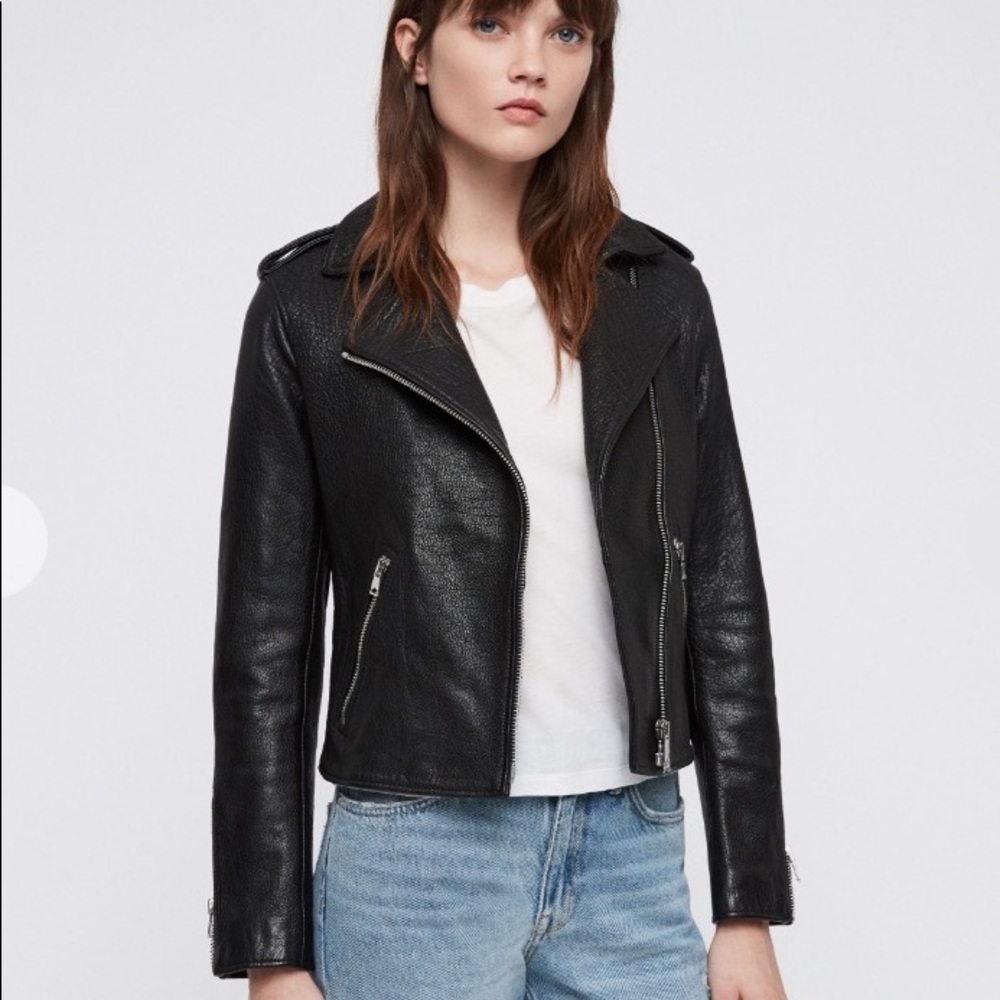 ALLSAINTS Hadi Black Leather Jacket size 4